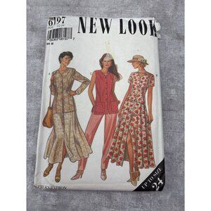 New Look 6197 Sewing Pattern Top Pant Dress Size 12 14 16 18 20 22 24 Uncut